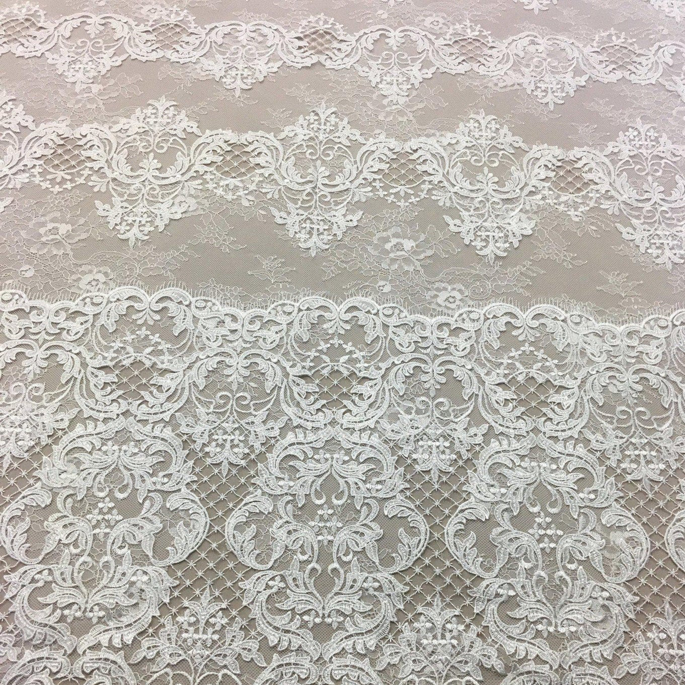IVORY TEXTURED FINE LACE