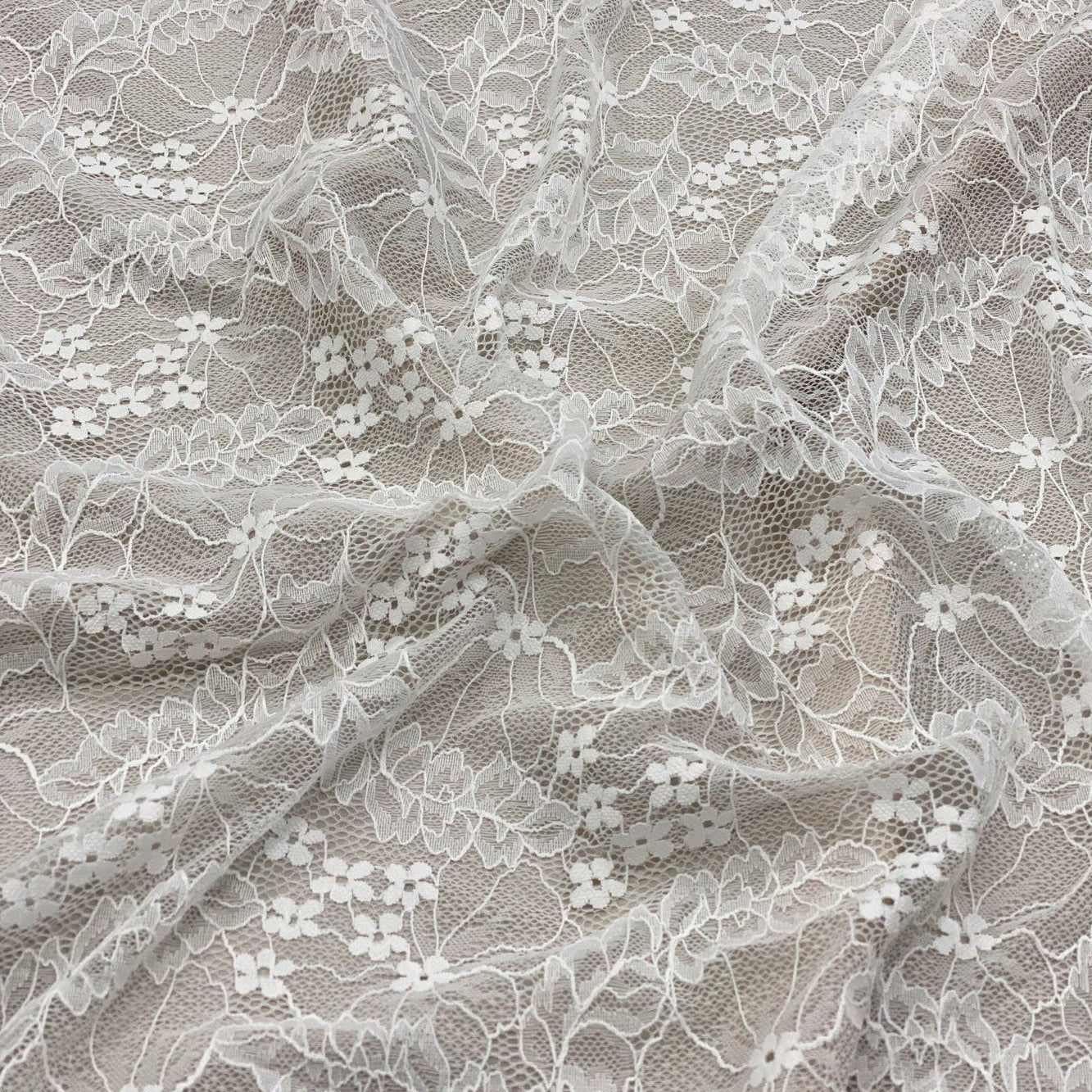 IVORY FLORAL STRETCH LACE