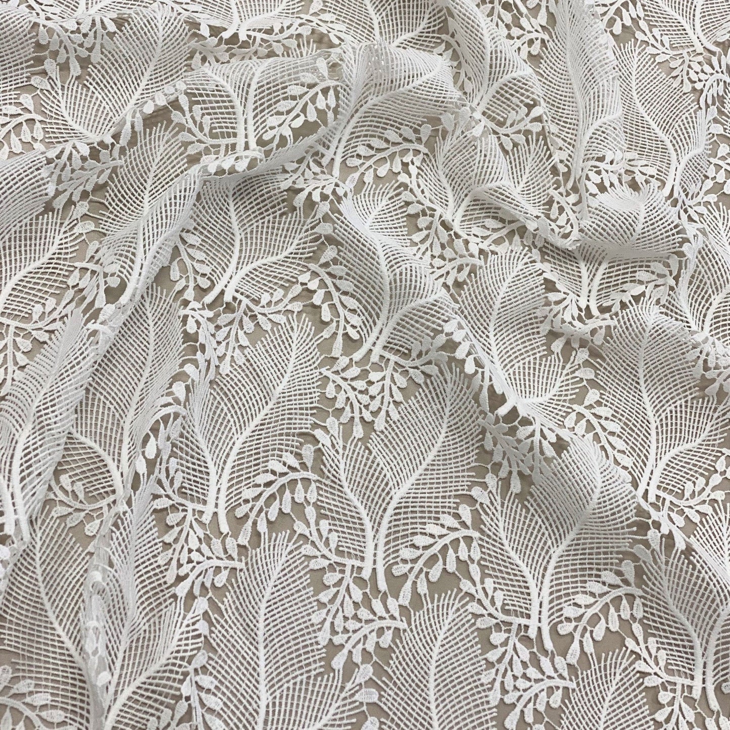 IVORY GUIPURE LEAF LACE