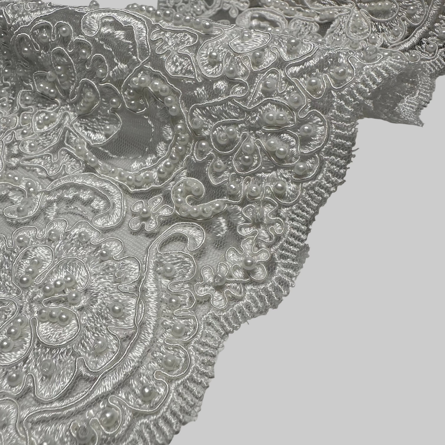 WIDE BEADED BRIDAL TRIM