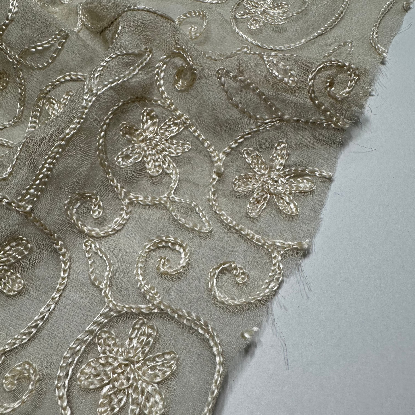 EMBROIDERED SILK GEORGETTE
