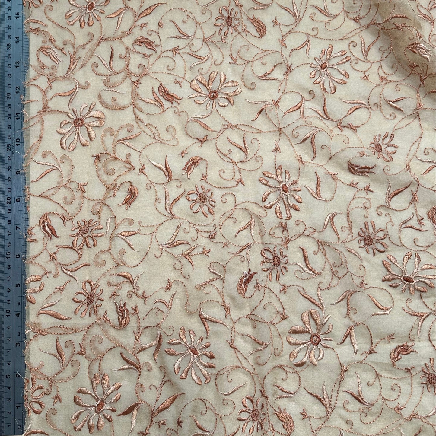 EMBROIDERED SILK GEORGETTE REMNANT