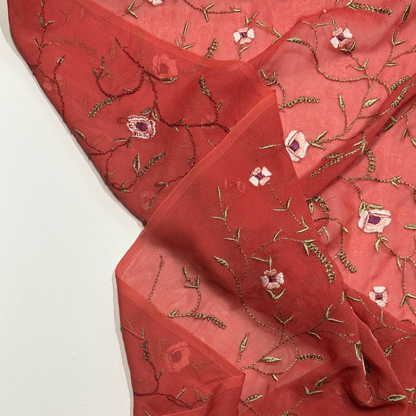 EMBROIDERED SILK GEORGETTE