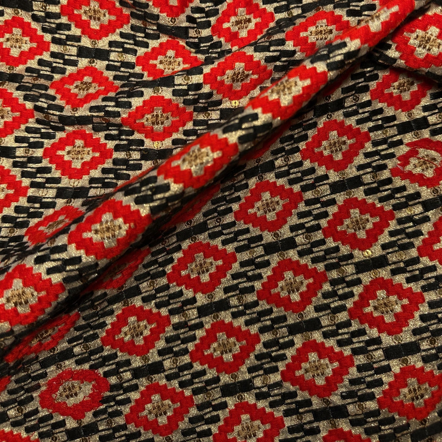 METALLIC EMBROIDERED BROCADE