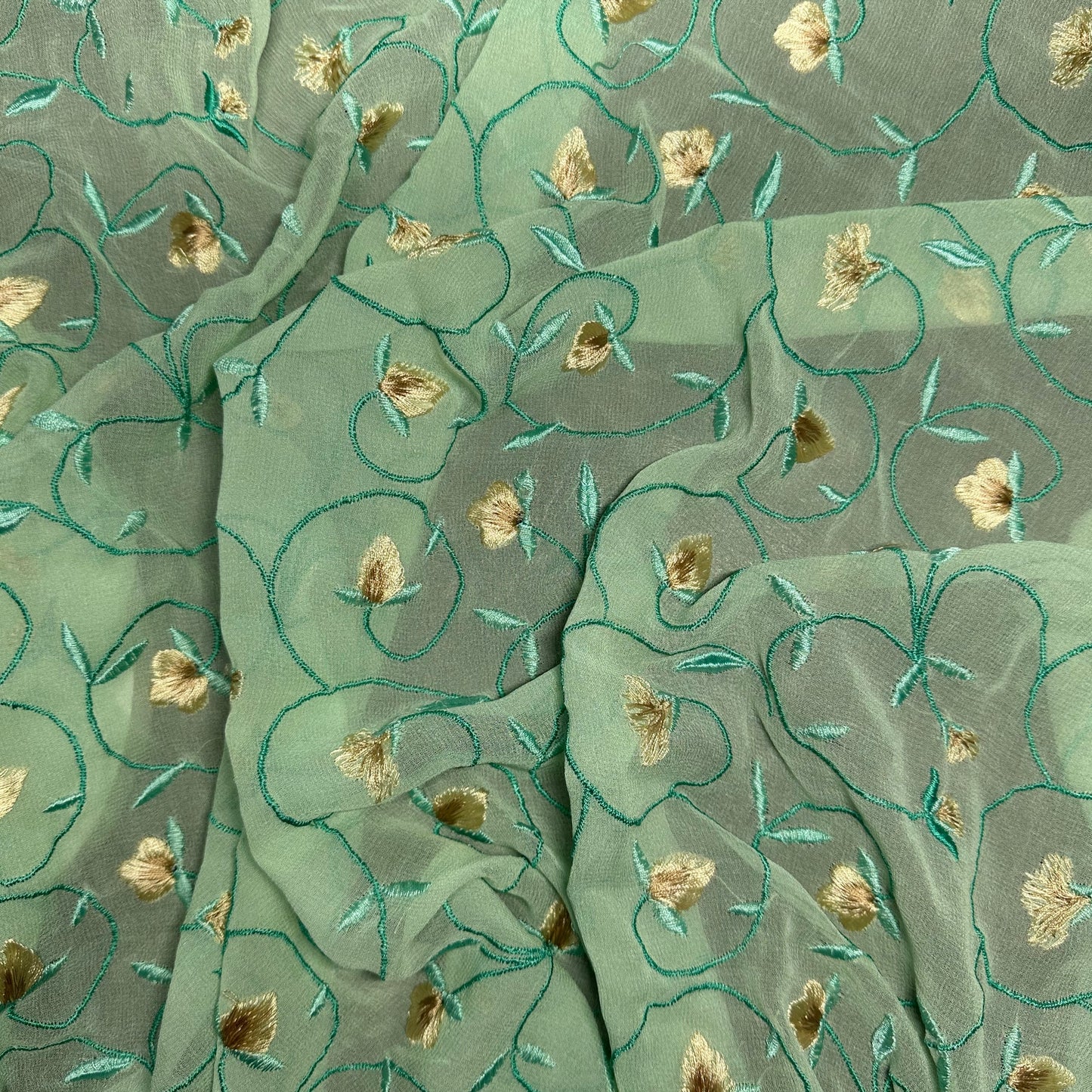 EMBROIDERED SILK GEORGETTE