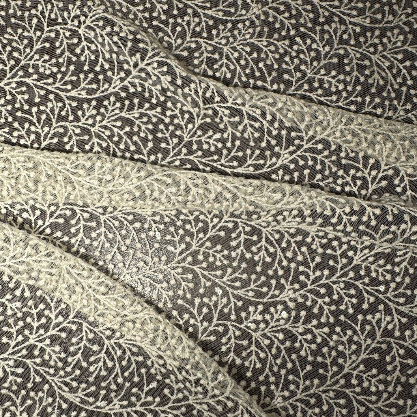 EMBROIDERED IVORY TULLE