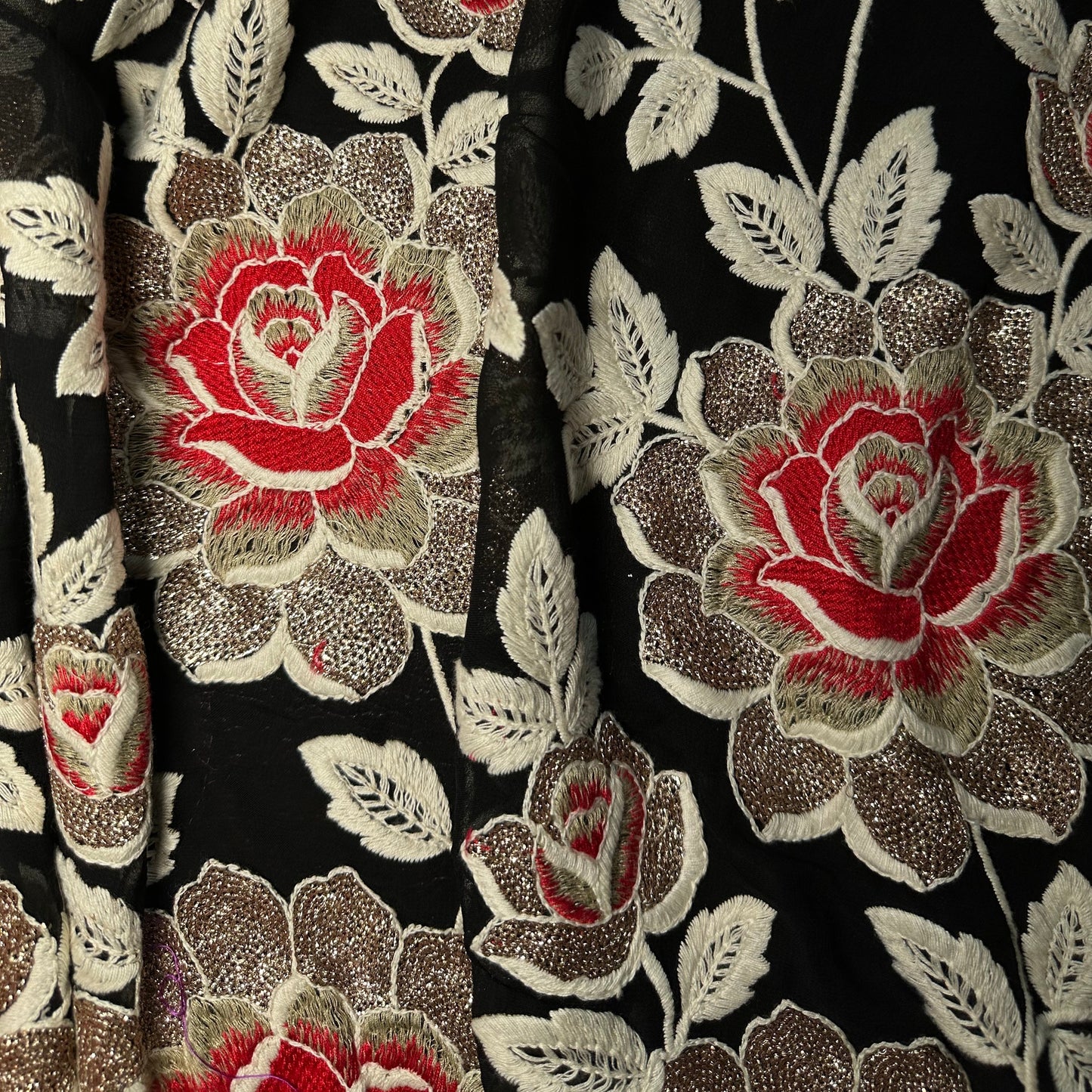 EMBROIDERED SILK GEORGETTE