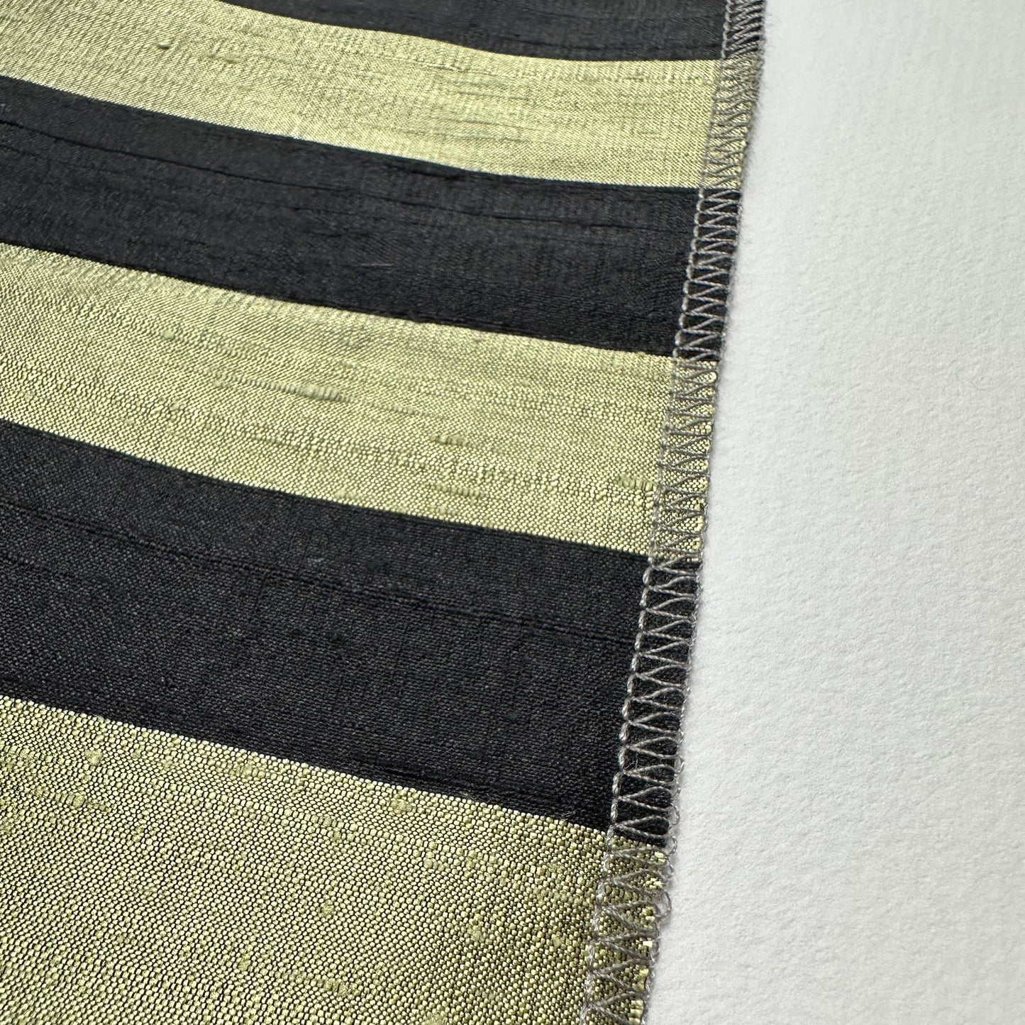 SAGE STRIPE DUPION SILK