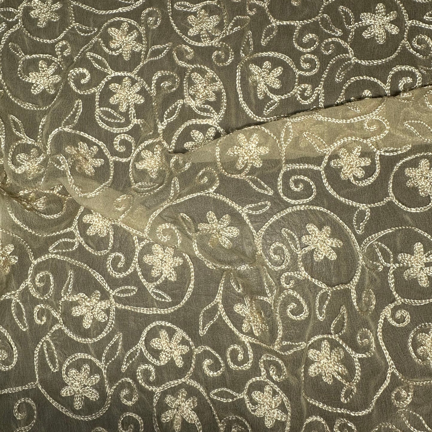 EMBROIDERED SILK GEORGETTE