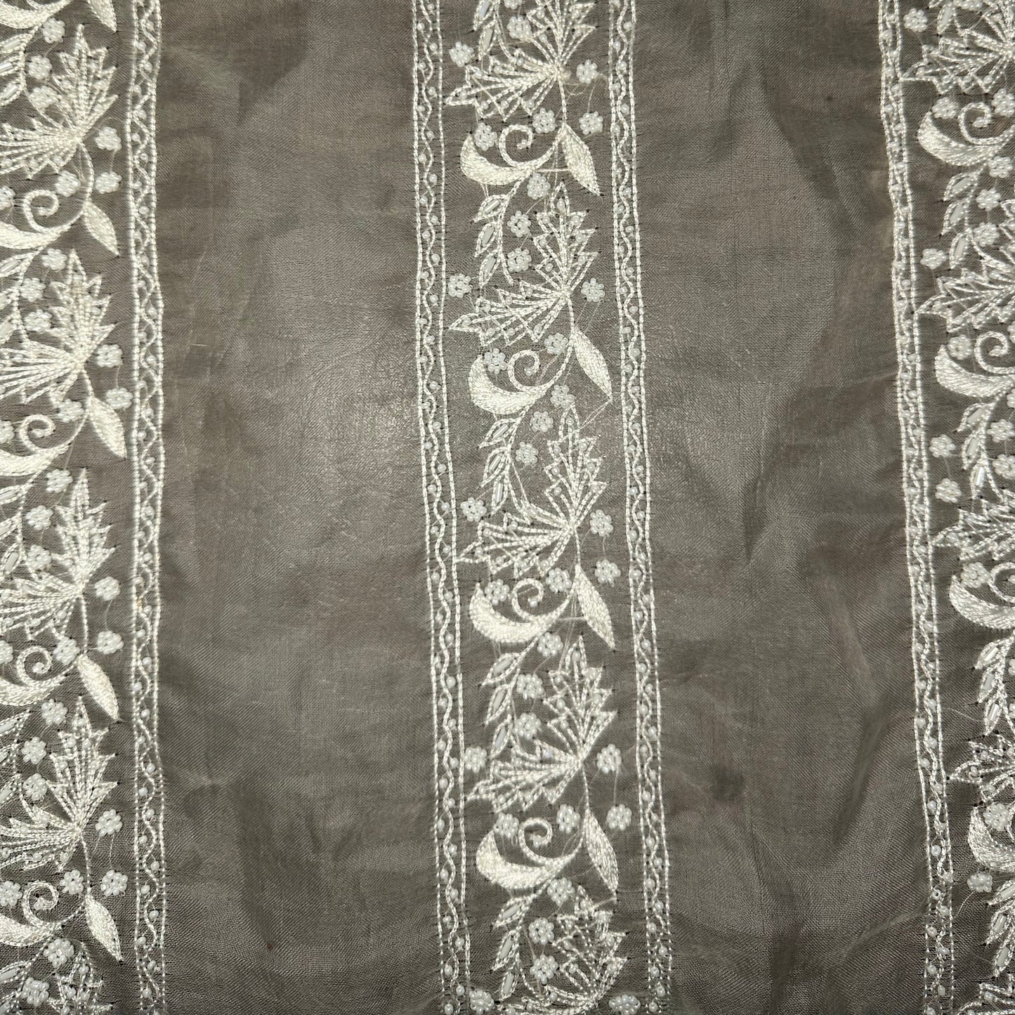 BEADED SILK ORGANZA BORDERS