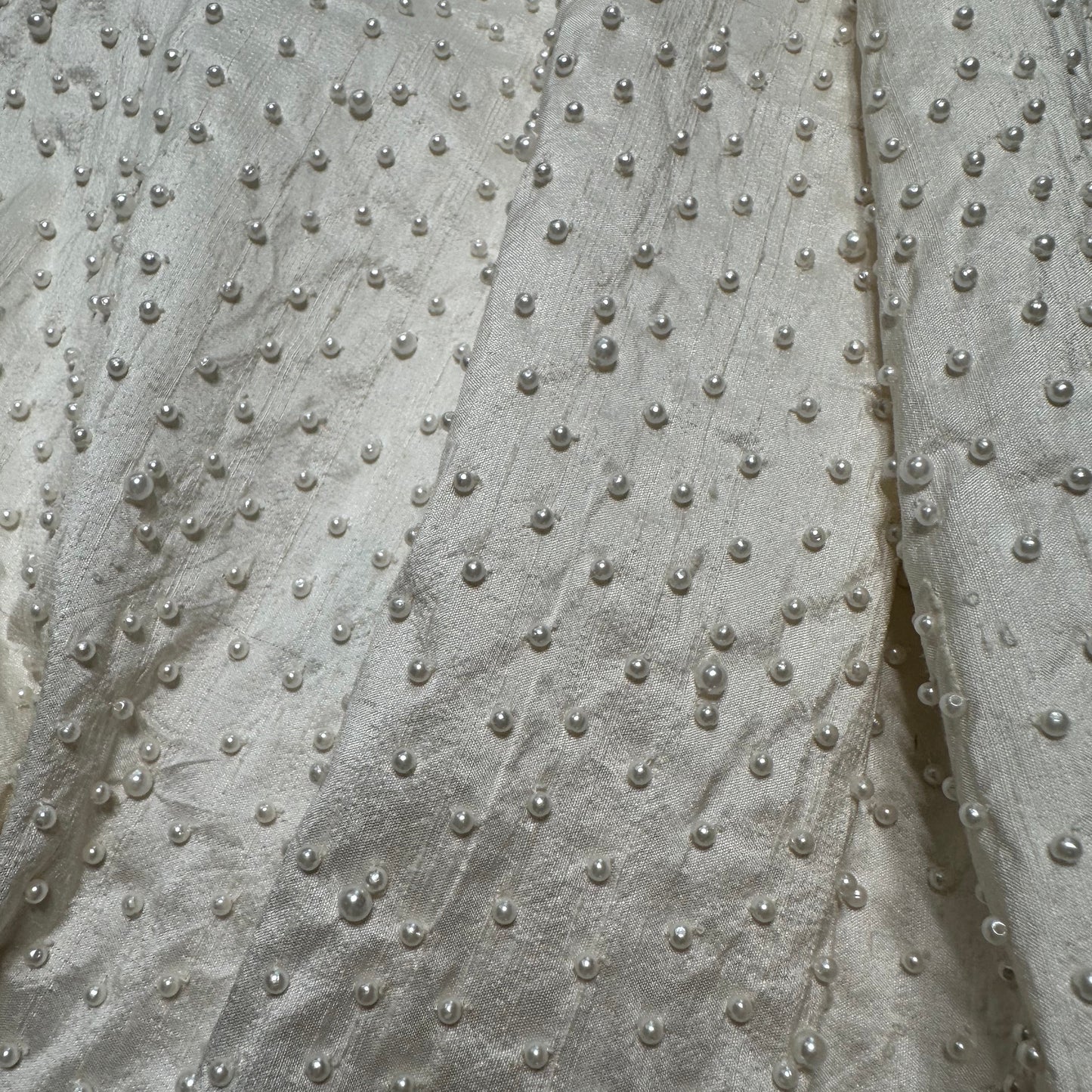 IVORY BEADED PEARL SILK