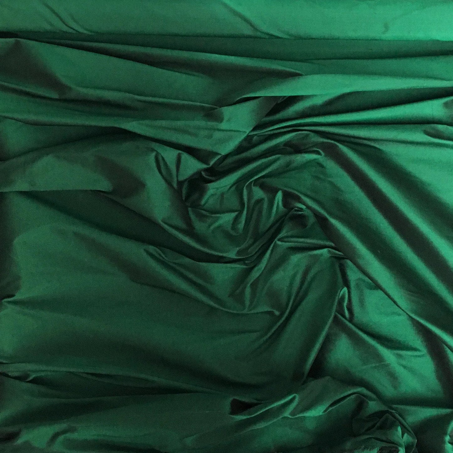 BOTTLE GREEN DUPION POWERLOOM SILK