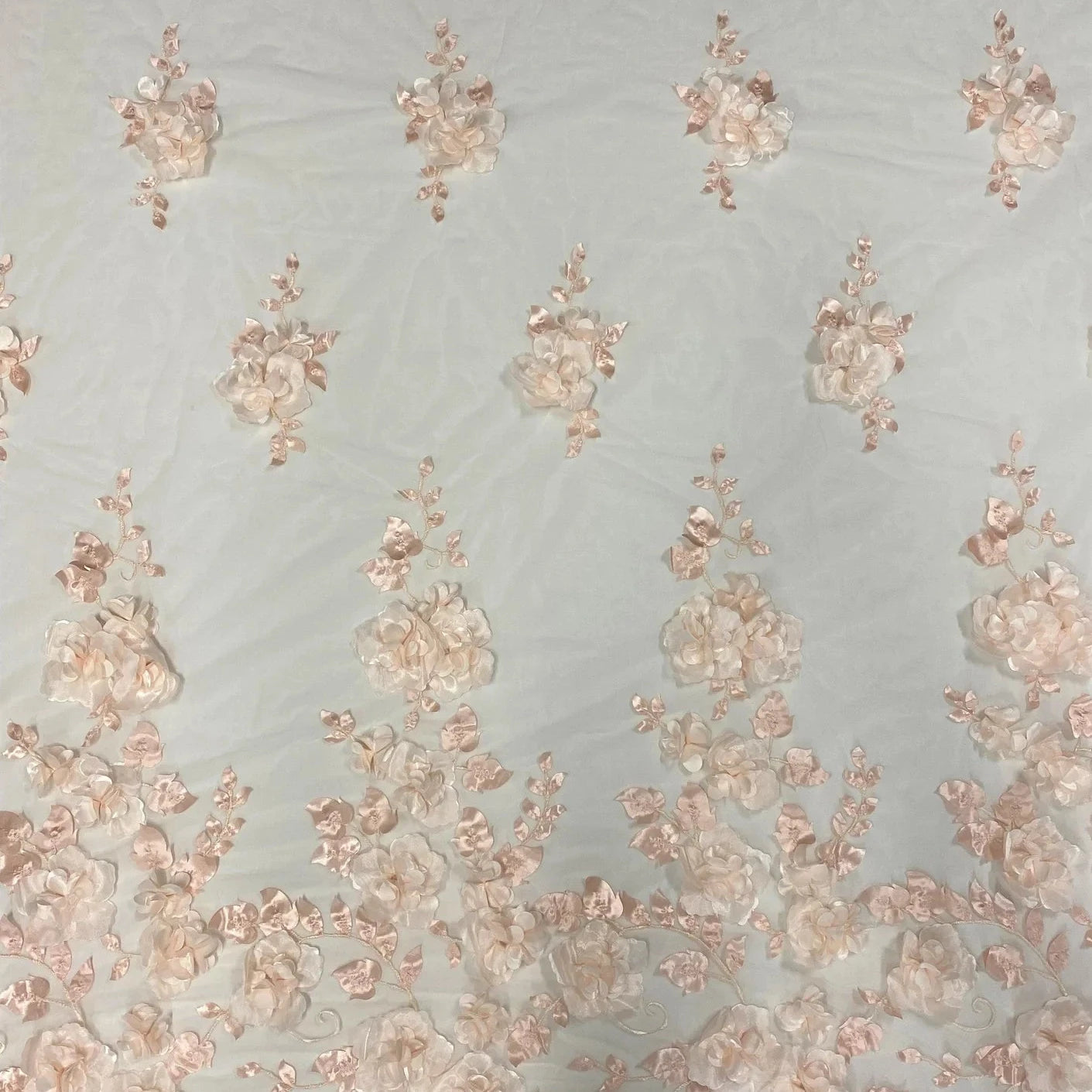 3D BLUSH FLORAL TULLE