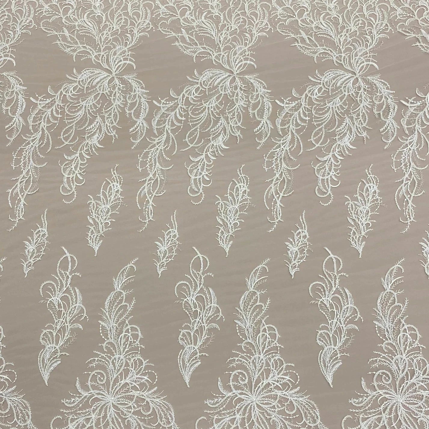 IVORY EMBROIDERED TULLE