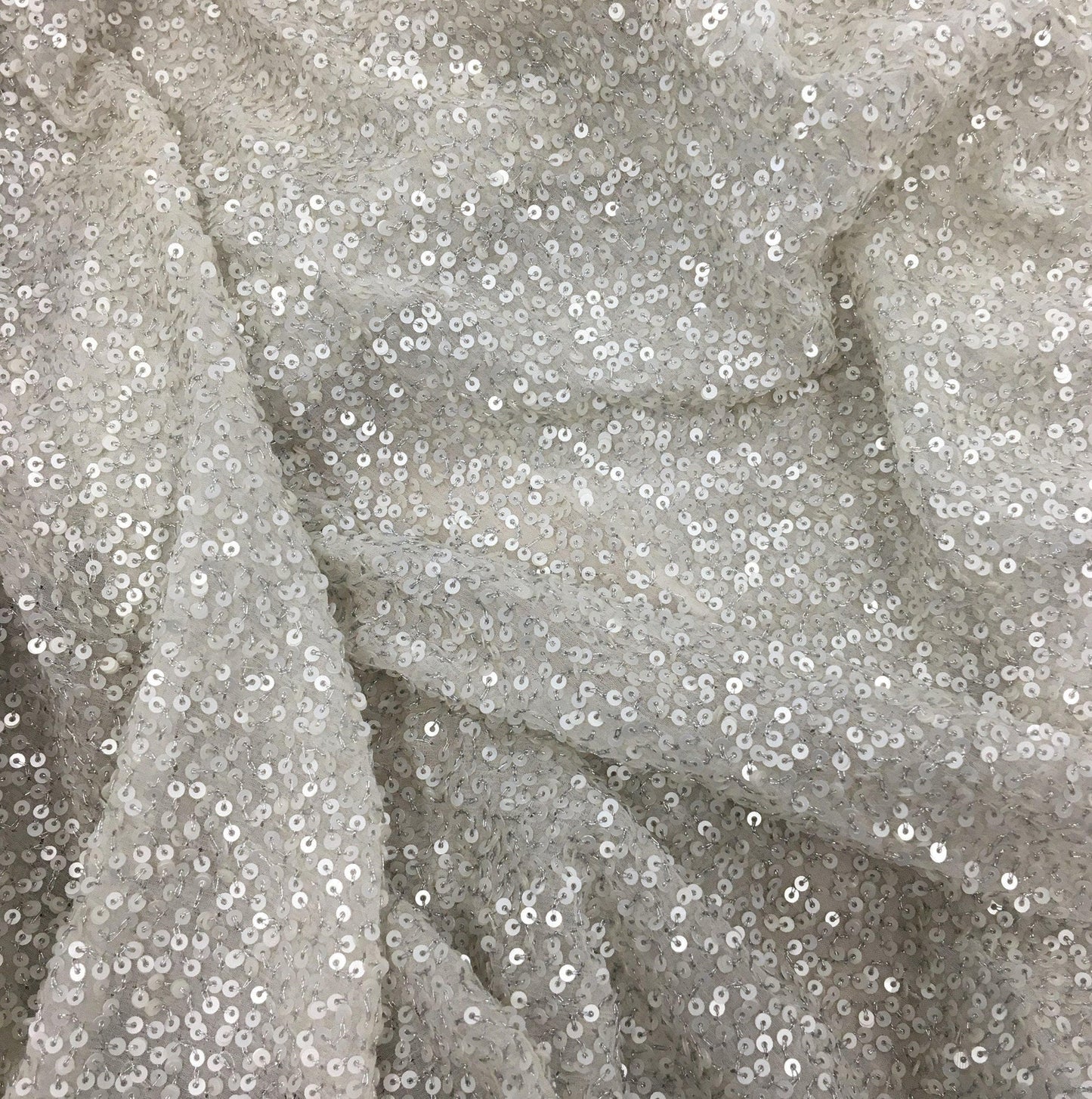 PLATINUM SEQUIN GEORGETTE