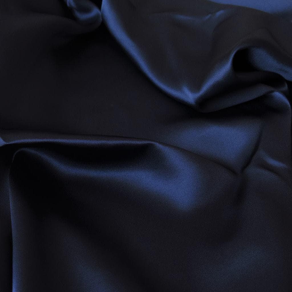 NAVY SANDWASH SATIN SILK