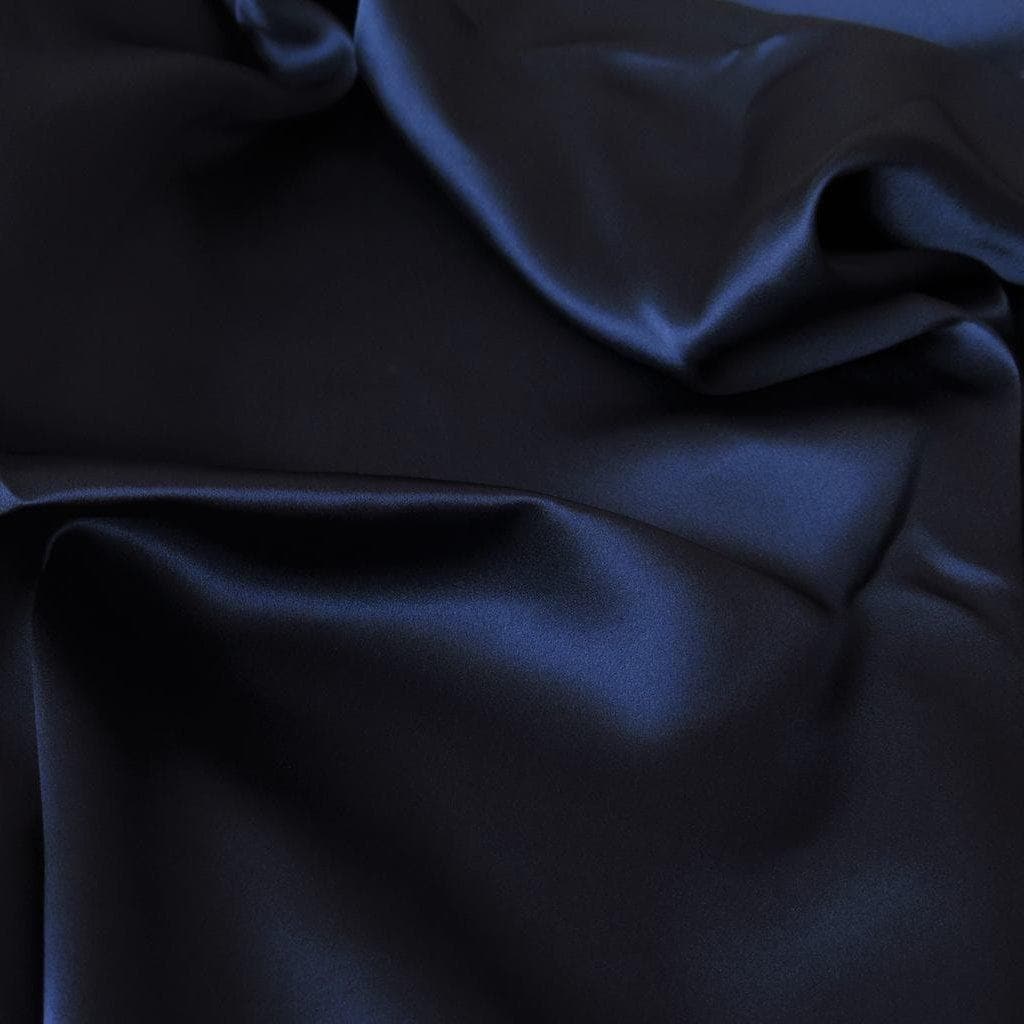 NAVY STRETCH SILK SATIN