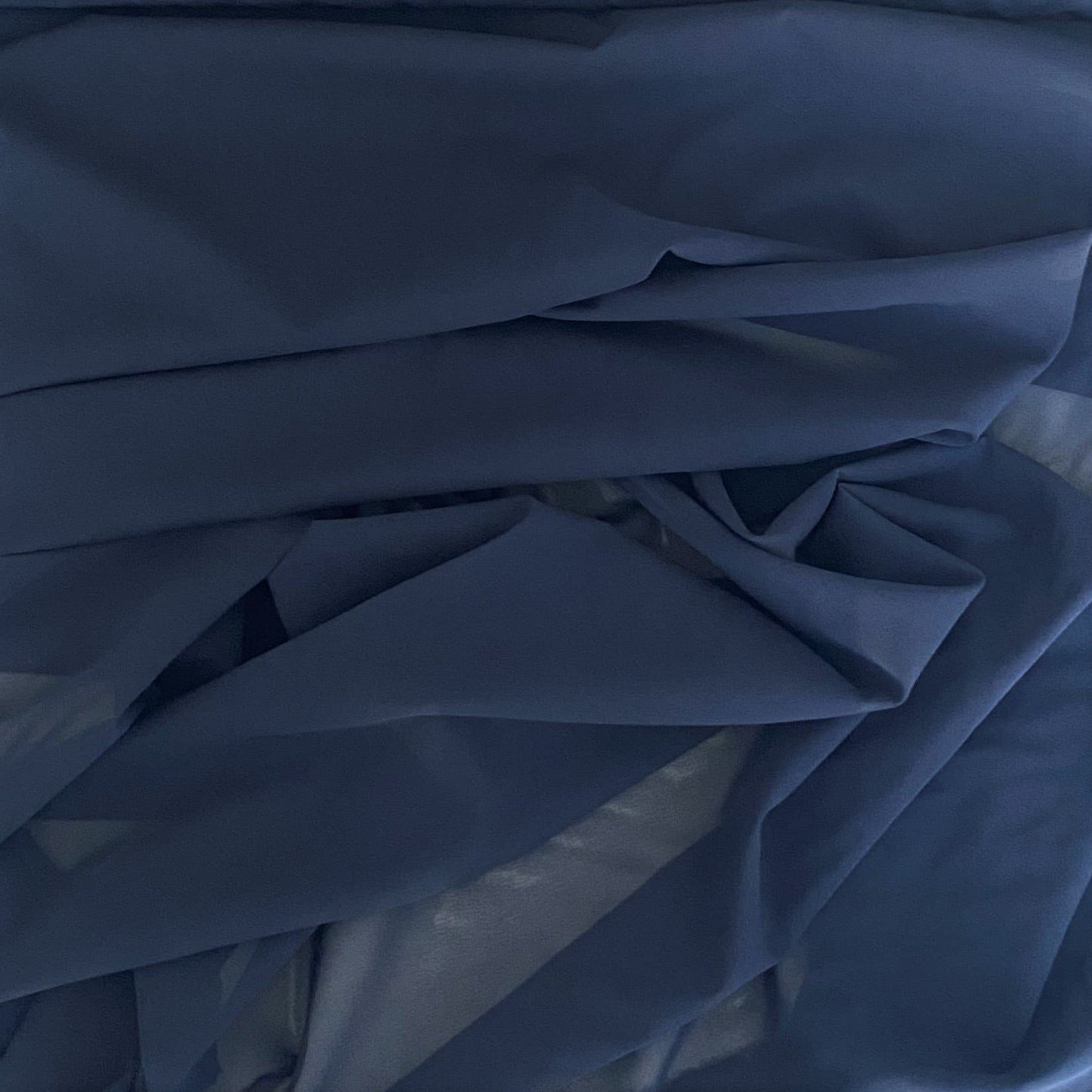 NAVY STRETCH SILK GEORGETTE