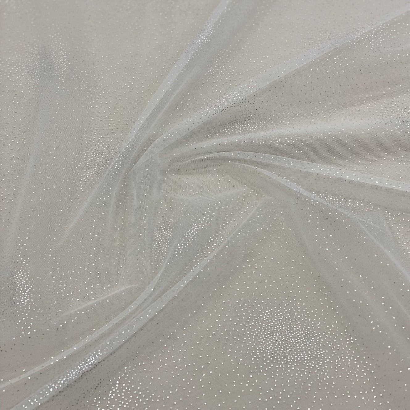 IVORY SILVER SPARKLE TULLE