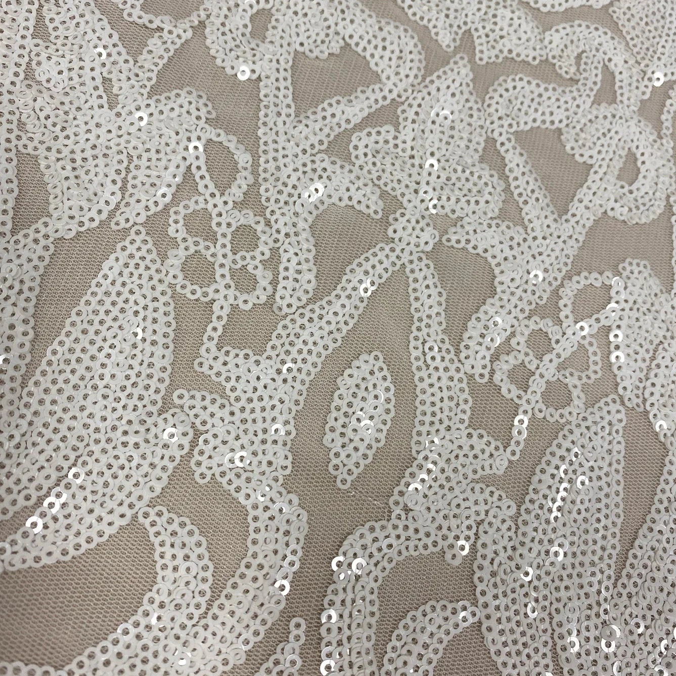 LIGHT IVORY SEQUINNED TULLE