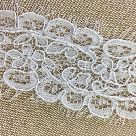 WHITE CORDED LACE TRIM