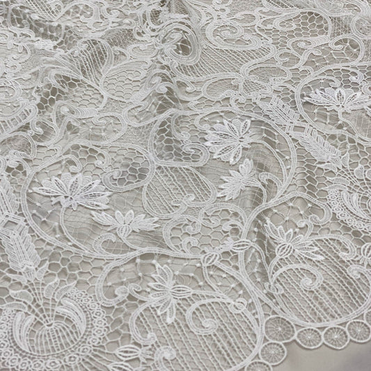 IVORY GUIPURE PAISLEY LACE