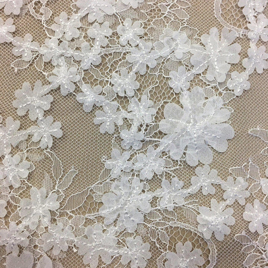 3D WHITE EMBELLISHED LACE