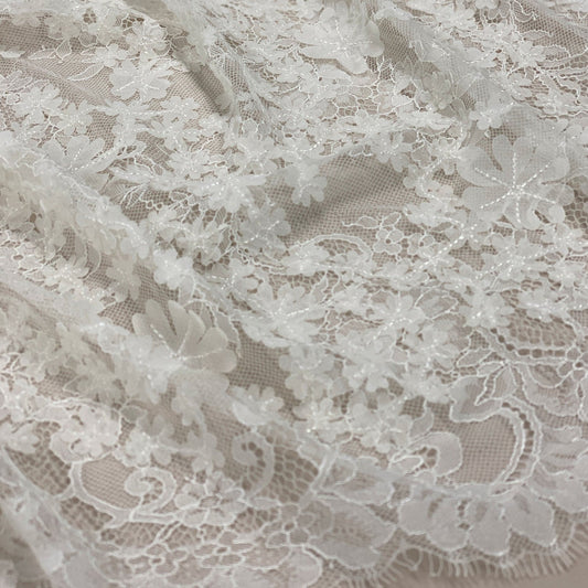 3D IVORY EMBELLISHED LACE