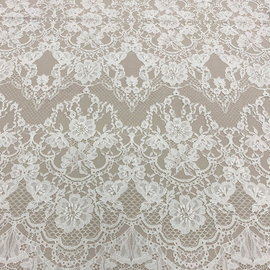 IVORY FINE FLORAL LACE