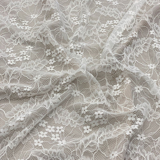IVORY FLORAL STRETCH LACE