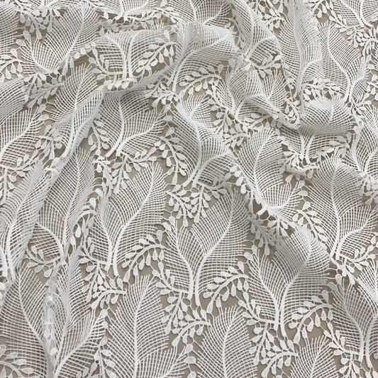 IVORY GUIPURE LEAF LACE