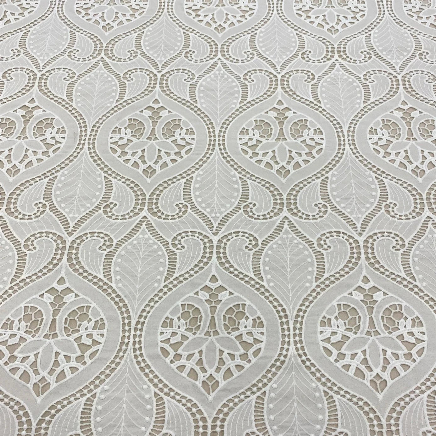 IVORY EMBROIDERED CUTWORK LACE