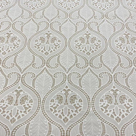 IVORY EMBROIDERED CUTWORK LACE