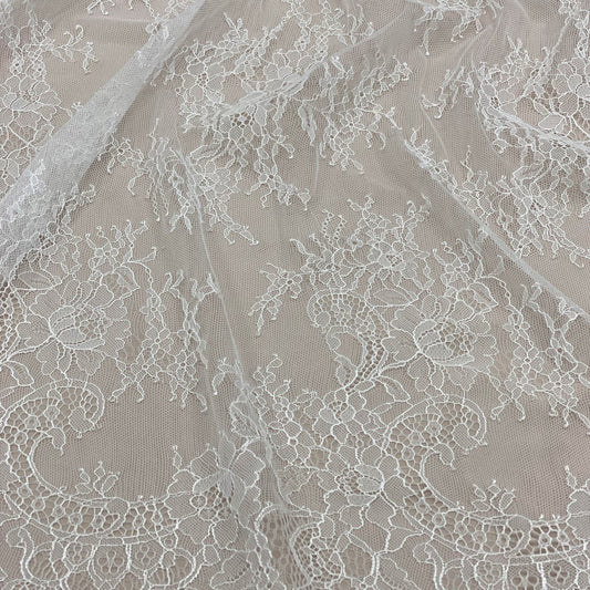 IVORY FINE FLORAL LACE