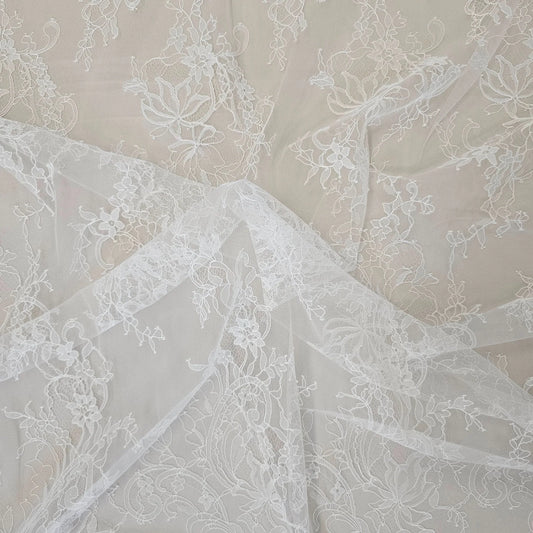 FINE IVORY FLORAL LACE