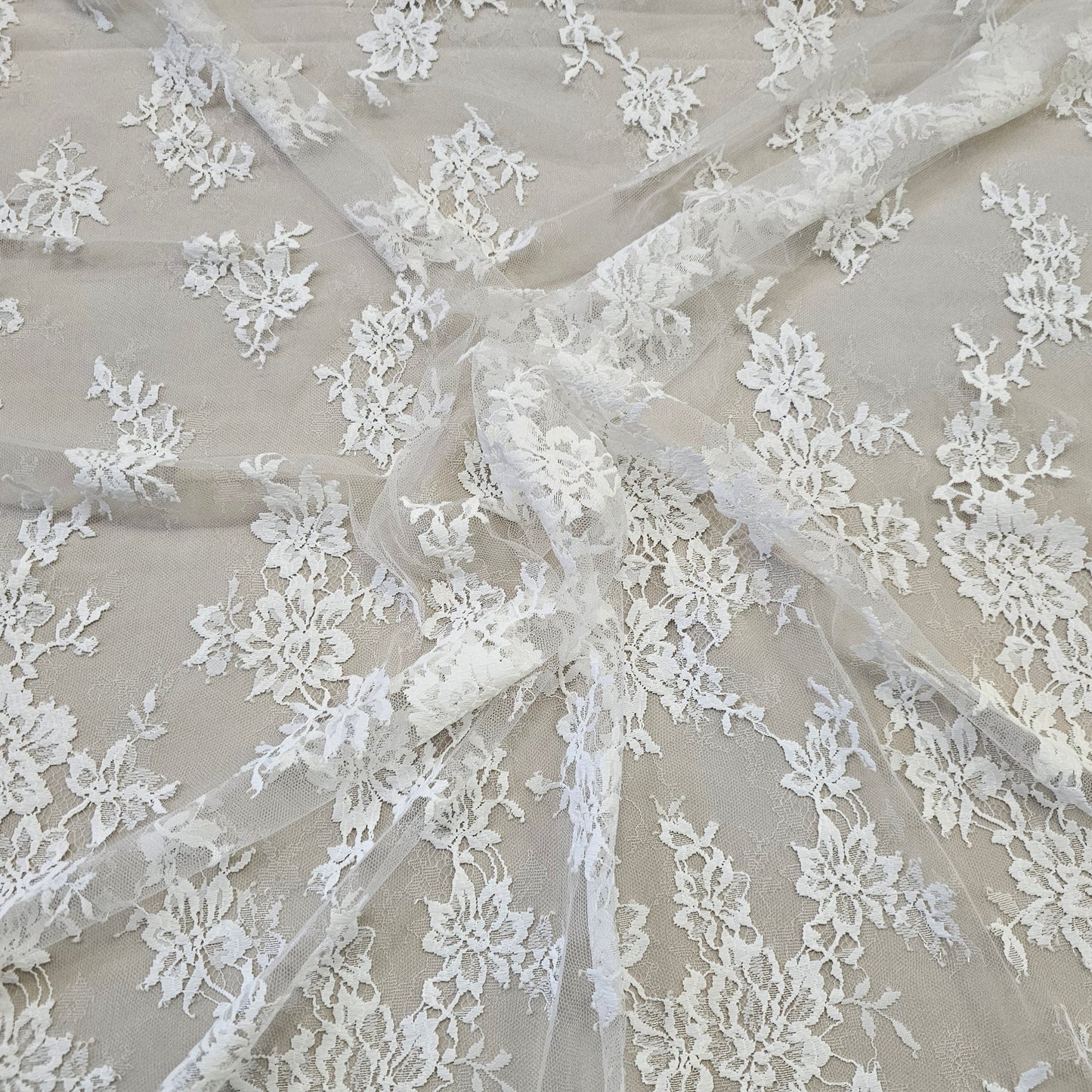 FINE IVORY FLORAL LACE