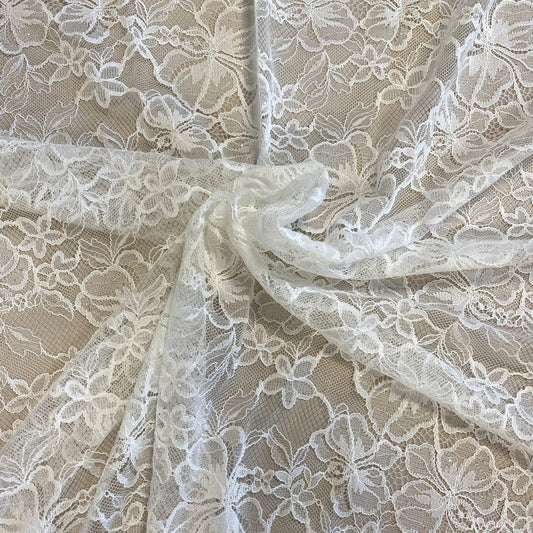 GLITTER IVORY FLORAL LACE