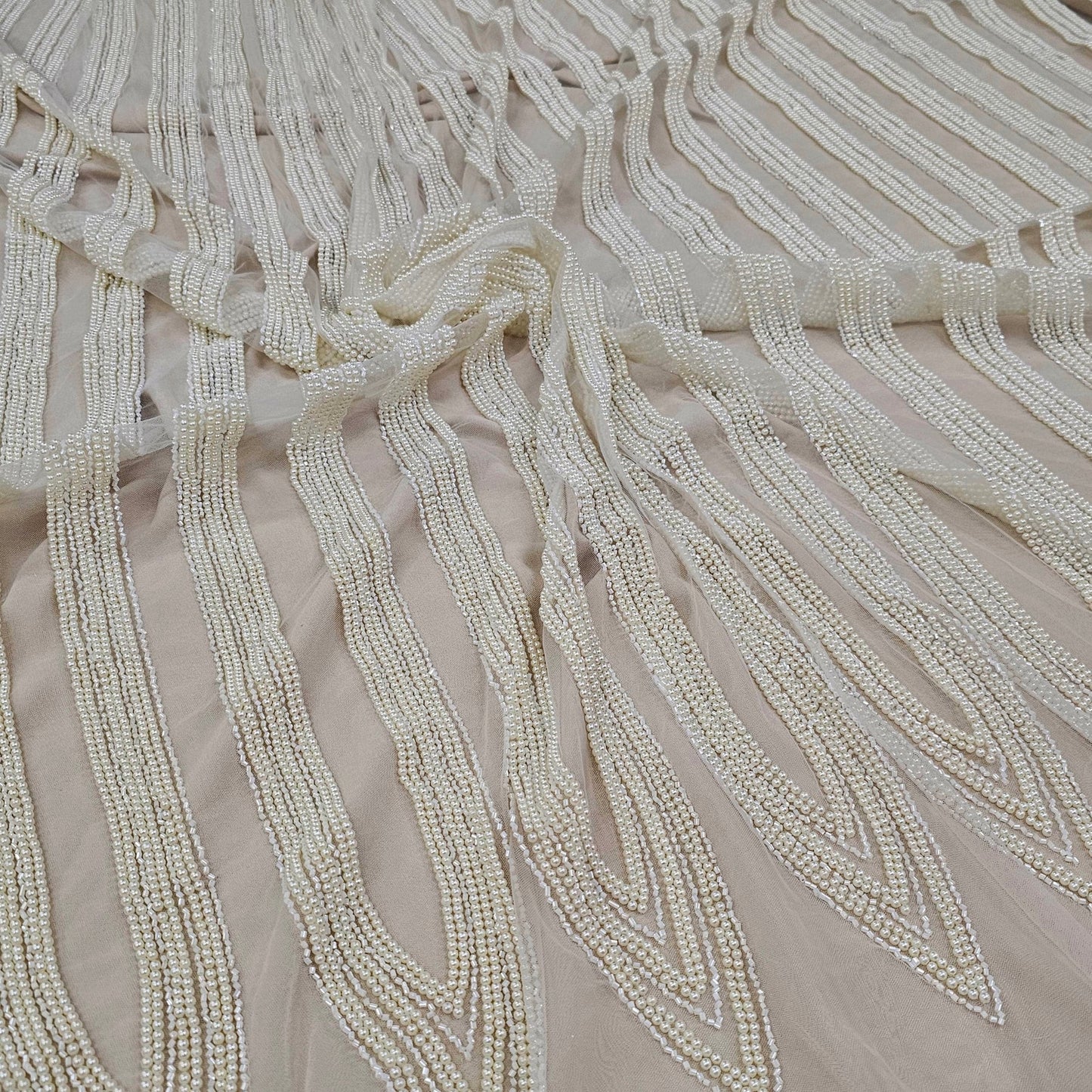 IVORY BEADED TULLE