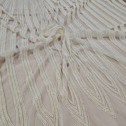IVORY BEADED TULLE
