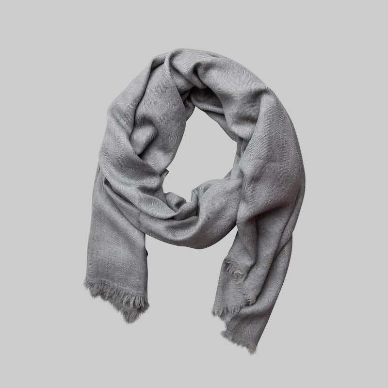 Fine Wool Herringbone Scarf