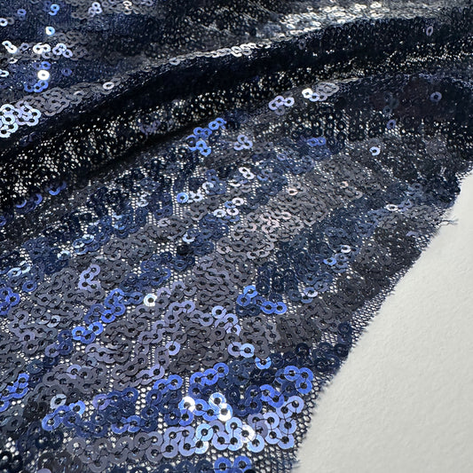 NAVY PATTERNED SEQUINNED NET