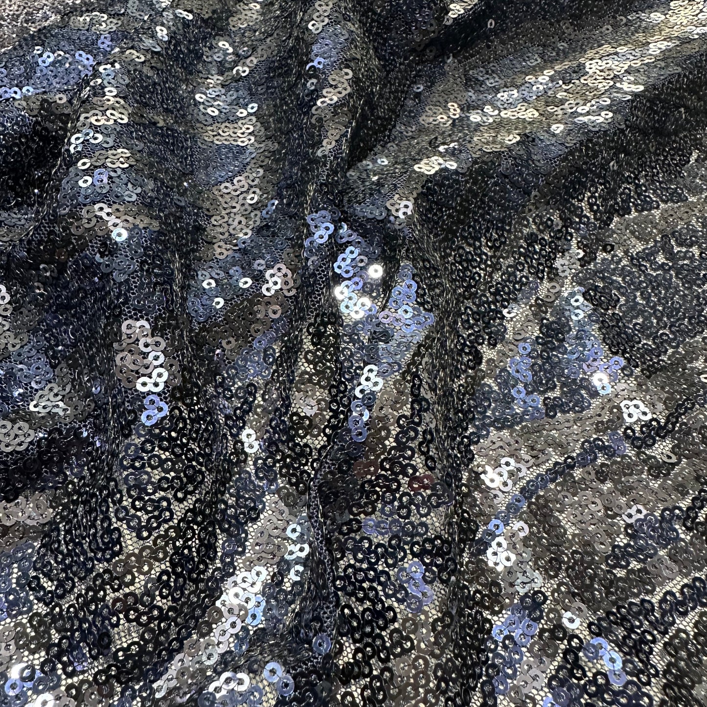 NAVY PATTERNED SEQUINNED NET