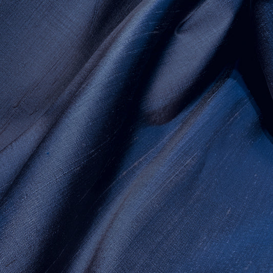 FRENCH NAVY DUPION SILK