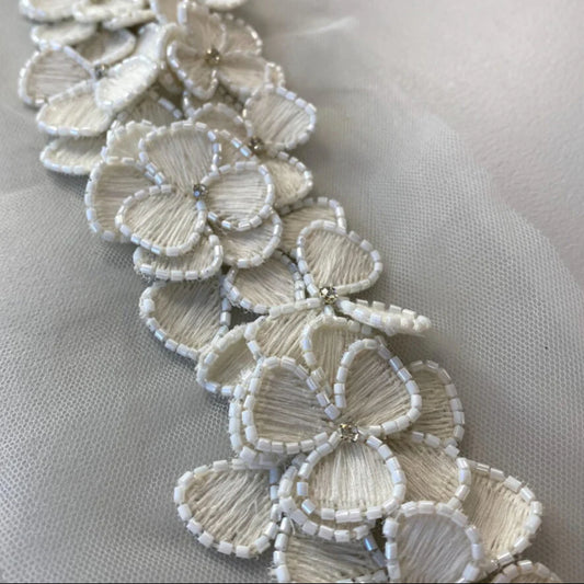 IVORY FLORAL BORDER TRIM
