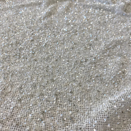 IVORY BEADED MESH