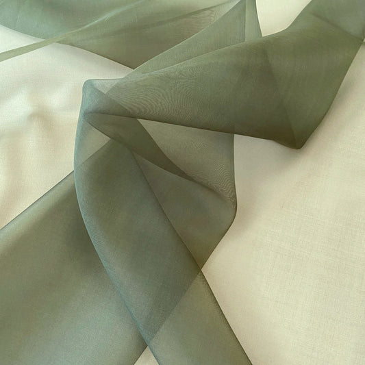 KHAKI SILK ORGANZA