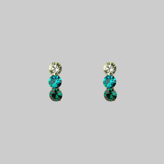Glass Trio Earrings in Aqua
