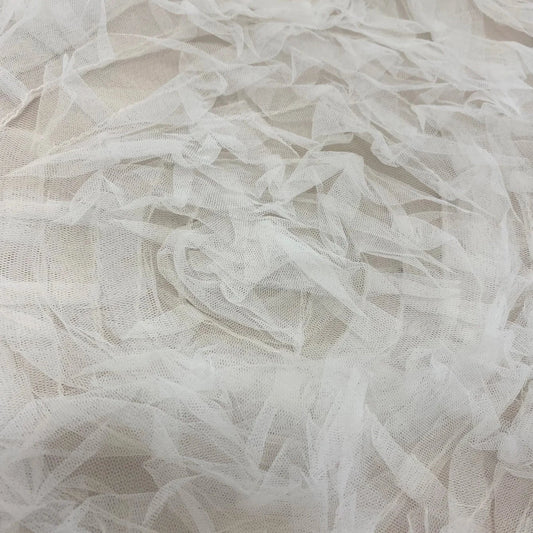 IVORY ROSETTE RUFFLE TULLE