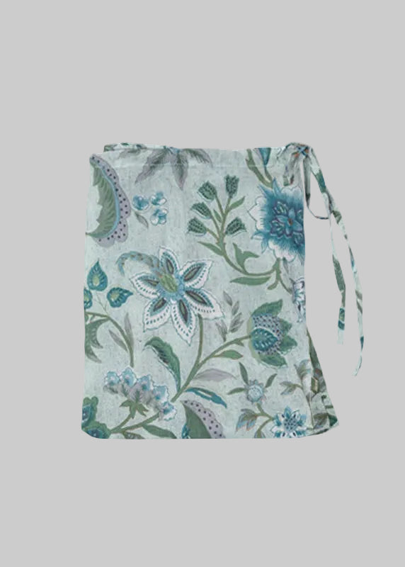 Cotton Kimono Robe in Tropical Aqua