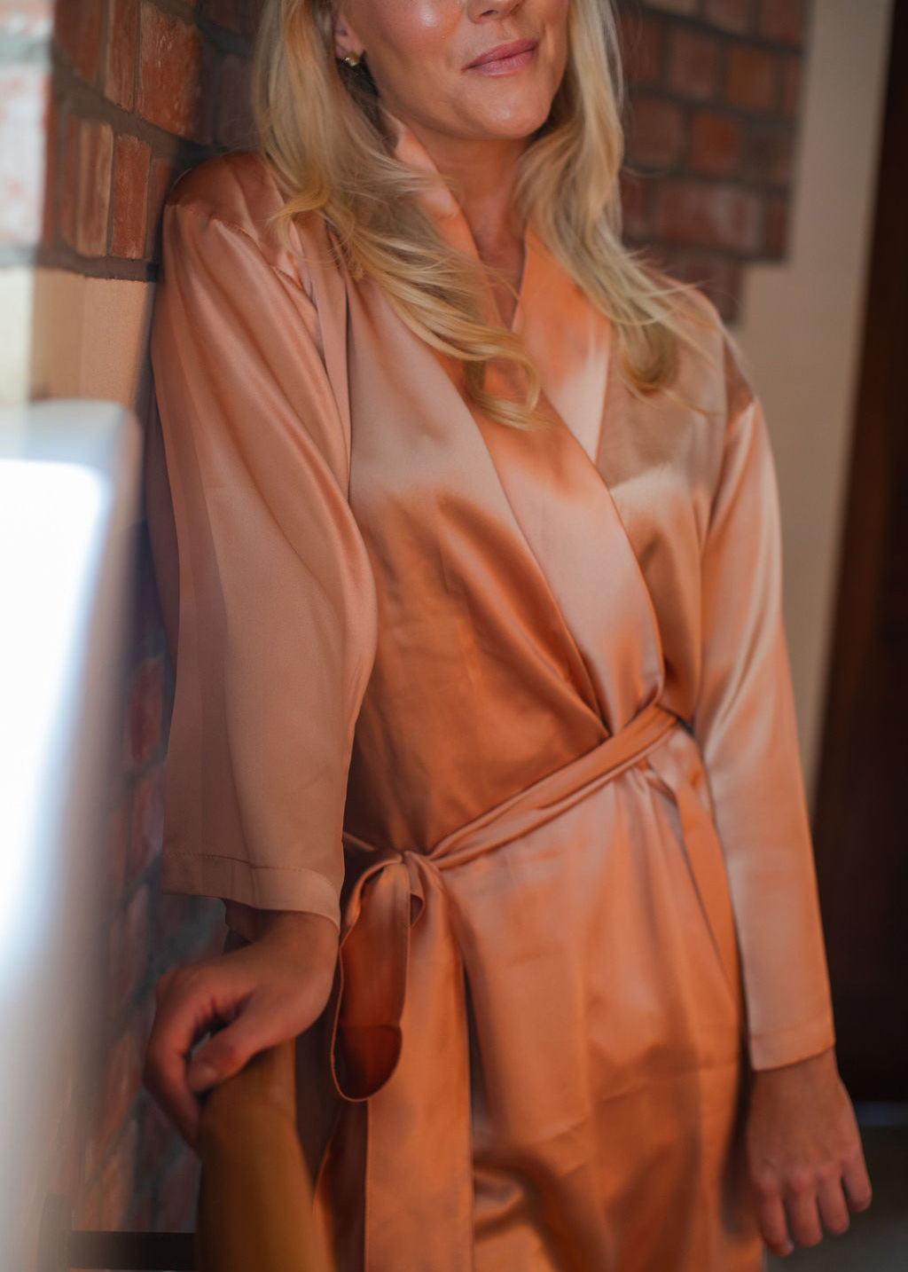 SALMON SILK SATIN